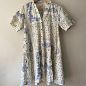 Current/Elliott Bandana T-Shirt Dress Mid/Mini Length Paisley Pattern